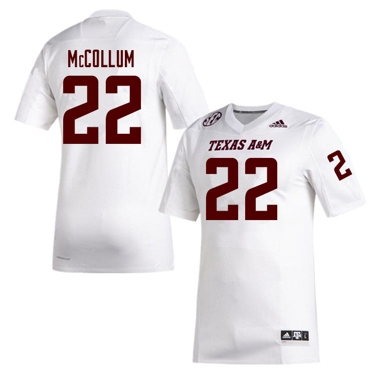 Men #22 Cooper McCollum Texas A&M Aggies College Football Jerseys Sale-White